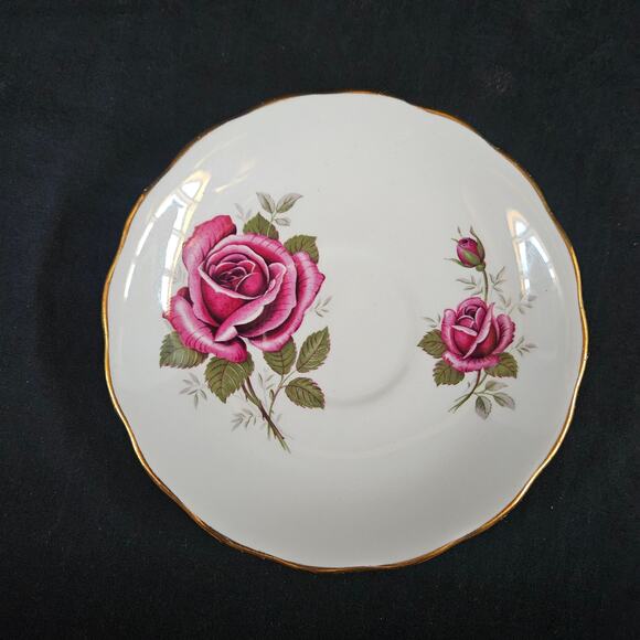 Royal Kent Bone China Tea Cup and Saucer Set Purple Rose Made in England - Picture 11 of 14